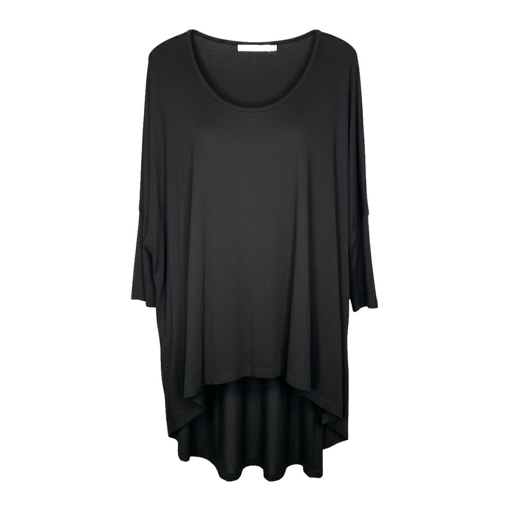 Testimony Los Angeles Black Long-Sleeve Tunic blouse size Small minimalist layer